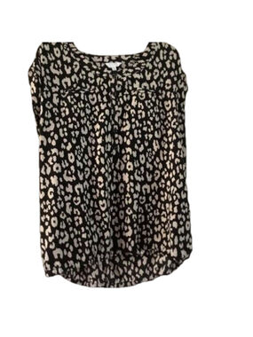 Alfred Sung Pure Short Sleeve Top large leopard print